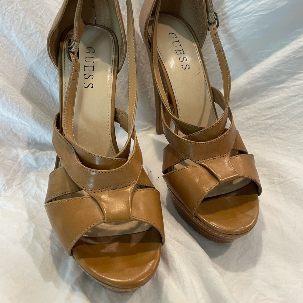 Guess Women's Brown Strappy Heels